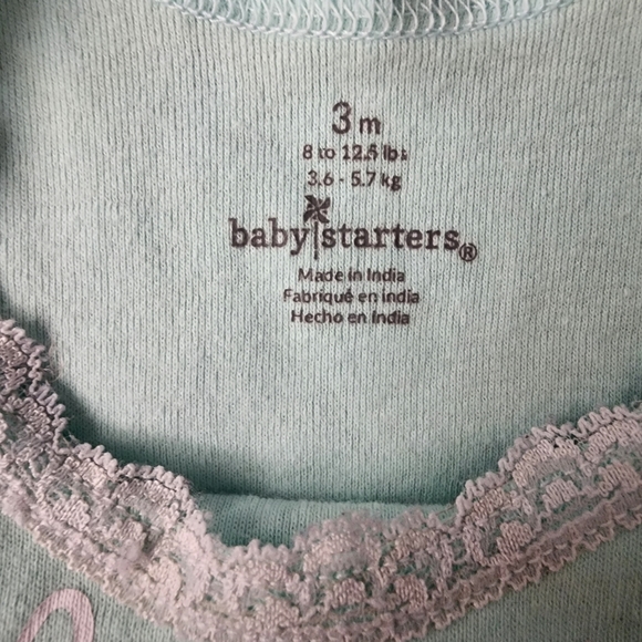 Baby Starters 3M Mermaid at Heart Baby Girl Sleeveless Bodysuit in Turquoise - Picture 4 of 7